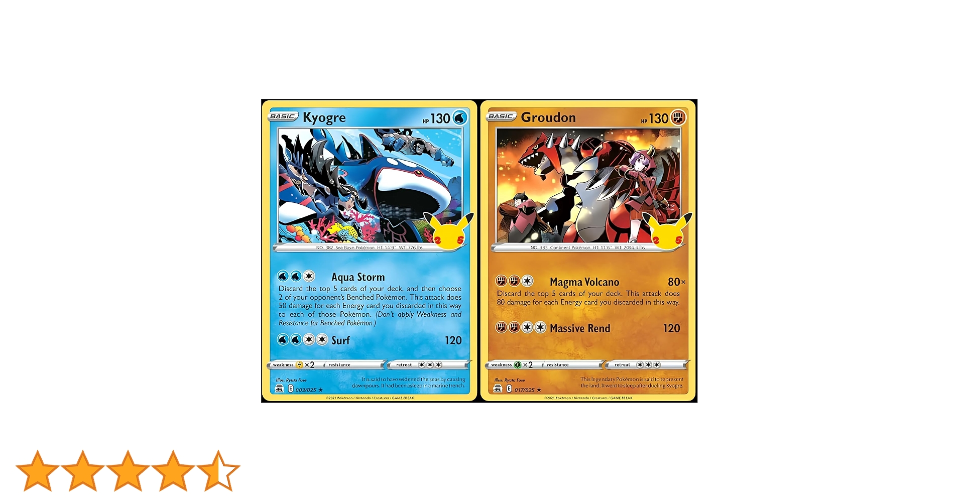 Kyogre & Groudon - Pokemon Celebration Card Lot - Legendary Holo
